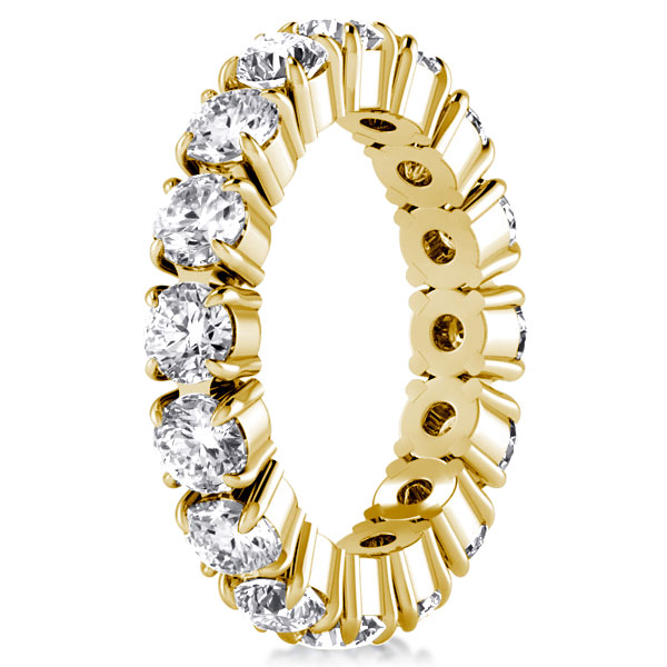 

Golden Round Cut Eternity Wedding Band, White