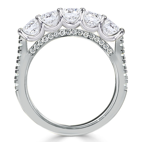 

Italo Half Eternity Band Wedding Band For Women, White