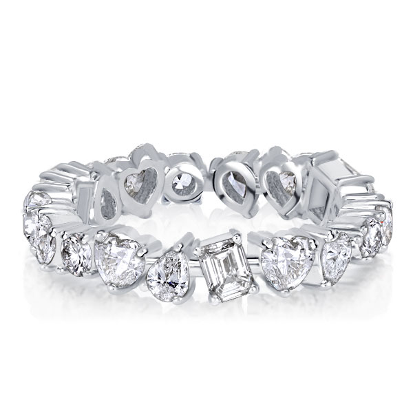 

Multi Shape Alternating White Sapphire Eternity Band Ring