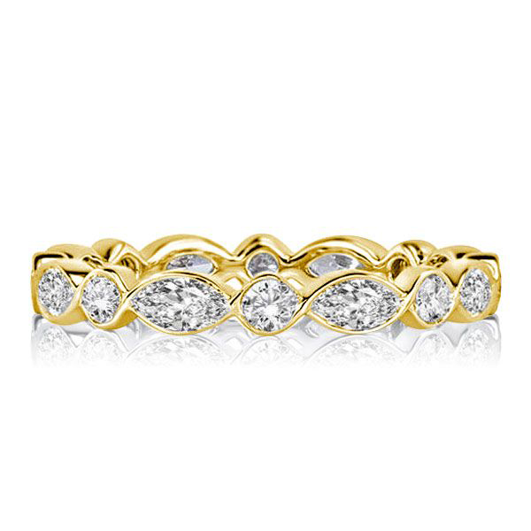 

Italo Golden Round & Marquise White Sapphire Wedding Band