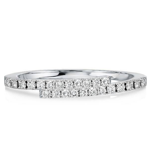 

Italo Round Cut White Sapphire Half Eternity Wedding Band