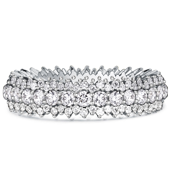 

Italo Triple Row Round Cut White Sapphire Wedding Band