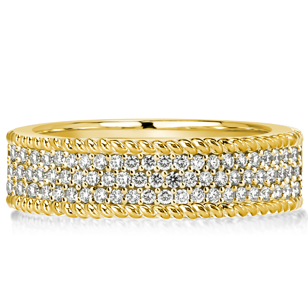 

Italo Golden Multi Row Round Cut White Sapphire Wedding Band