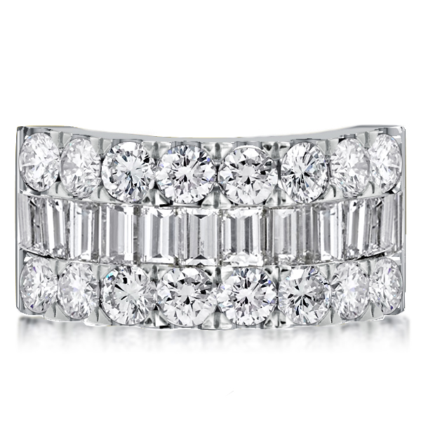 

Baguette Cut Half Eternity Wedding Band For Women Anniversary Band, White