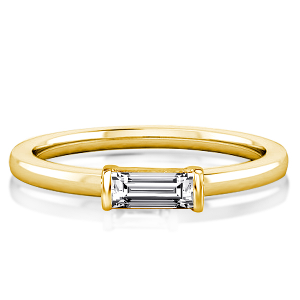 

East West Baguette Cut Wedding Band For Women, White