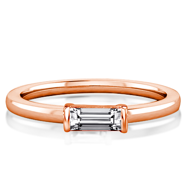 

Rose Gold East West Baguette Cut Wedding Band For Women, White