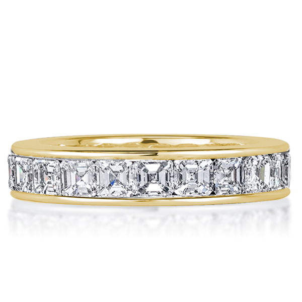 

Asscher Cut Eternity Wedding Band For Women, White