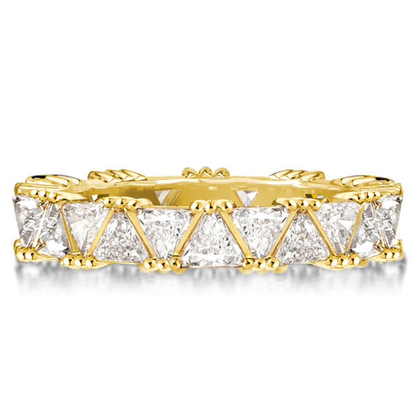 

Trillion Cut Eternity Wedding Band For Women, White