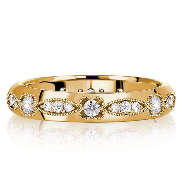 

Italo Vintage Eternity Band Single Round Wedding Band For Women, White