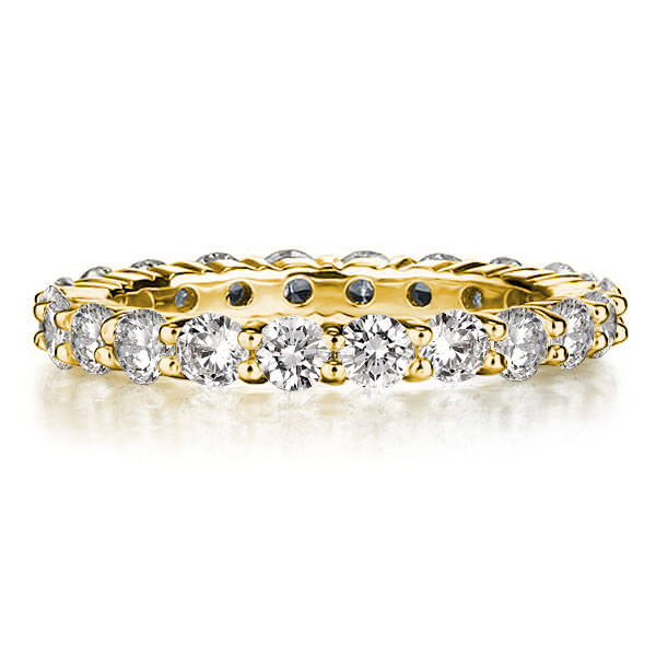 

Italo Golden Round Cut Eternity Wedding Band For Women, White