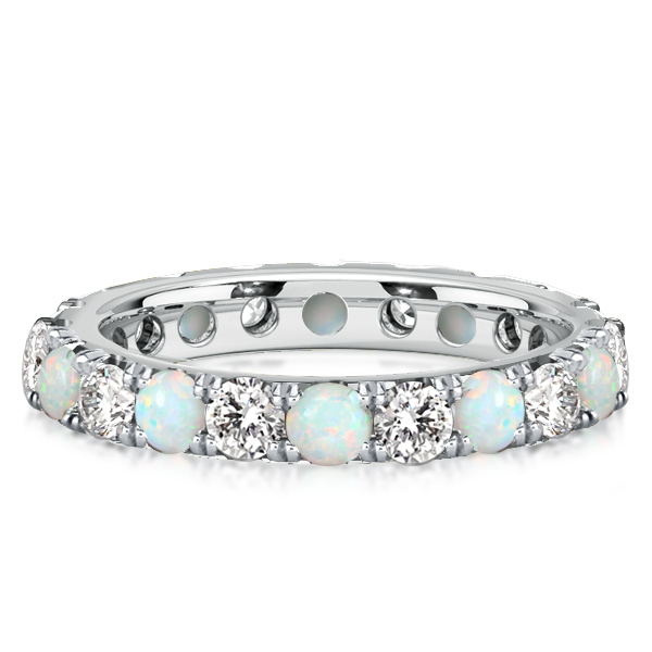 

Italo Opal Ring Eternity Wedding Band For Women, White
