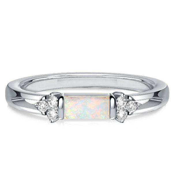 

Italo Opal Wedding Ring Vintage Band Ring For Women, White