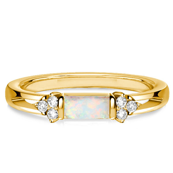 

Italo Opal Wedding Ring Vintage Band Ring For Women, White