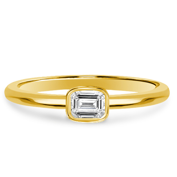 

Italo Bezel Setting Emerald Cut Wedding Band Stacking Ring, White