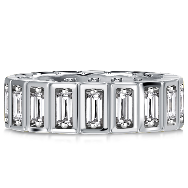 

Italo White Sapphire Baguette Eternity Band For Women
