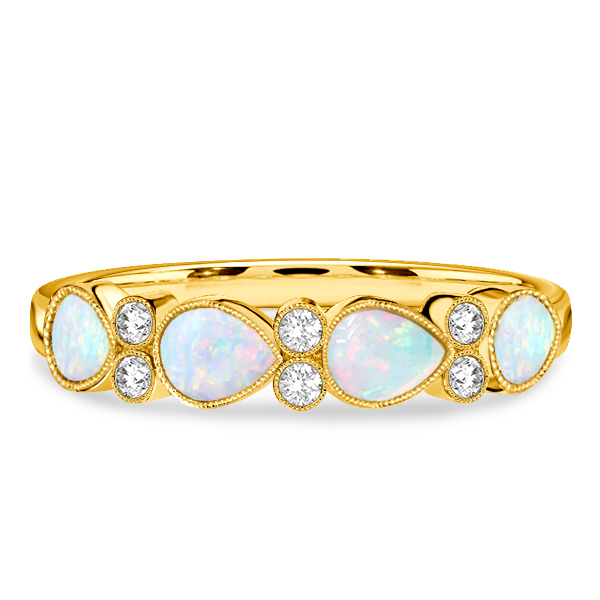 

Italo Pear Cut Opal Wedding Ring Opal Rings For Women, White