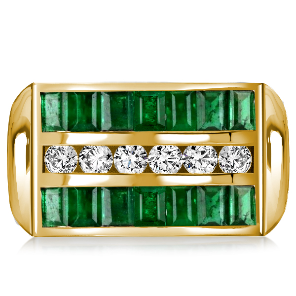 

Italo Golden Emerald Ring Emerald Half Eternity Band, White