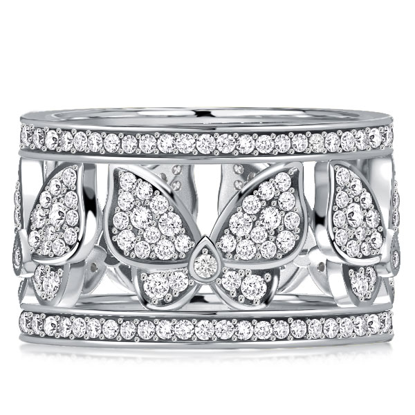 

Italo Dancing Butterfly White Sapphire Wedding Band For Women