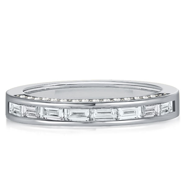 

Italo Channel Set Baguette Wedding Band Baguette Ring, White