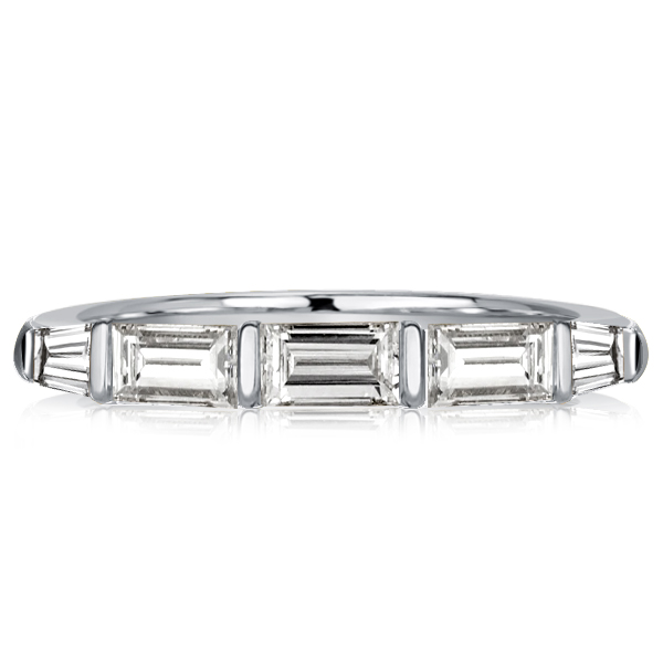 

Italo Baguette Bar Setting Half Eternity Band In 925 Silver, White