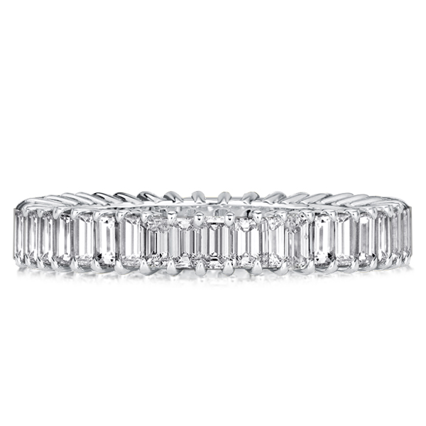 

Italo Baguette Eternity Wedding Band In Sterling Silver, White