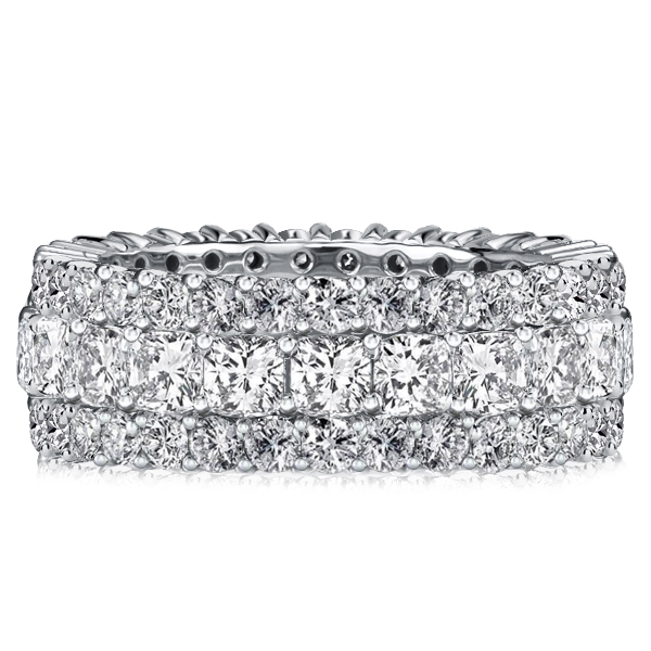 

Italo Eternity Cushion Cut Wedding Band For Women, White