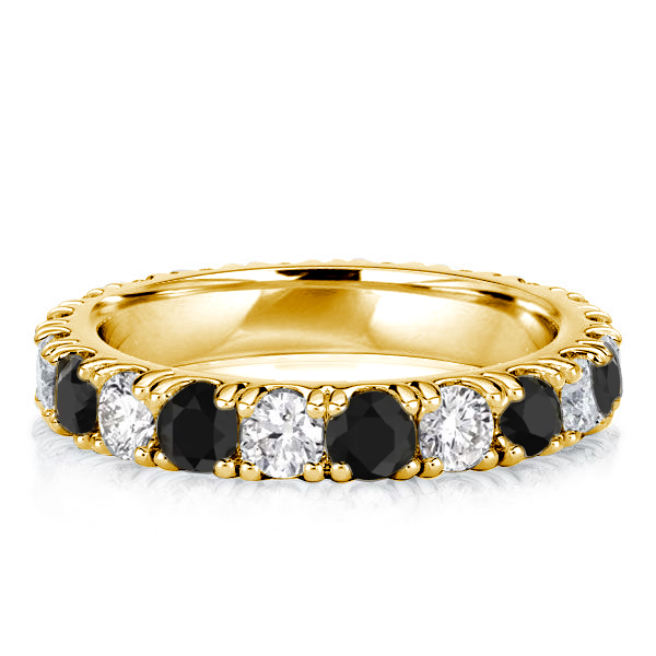 

Italo Golden White & Black Wedding Band For Women