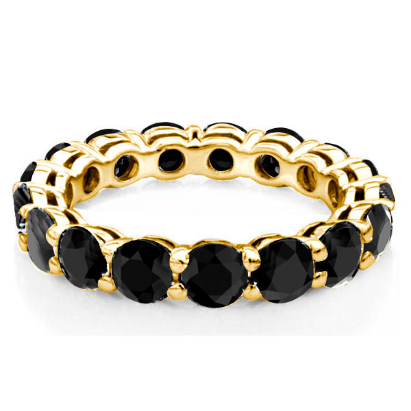 

Italo Golden Black Eternity Wedding Band For Women, White