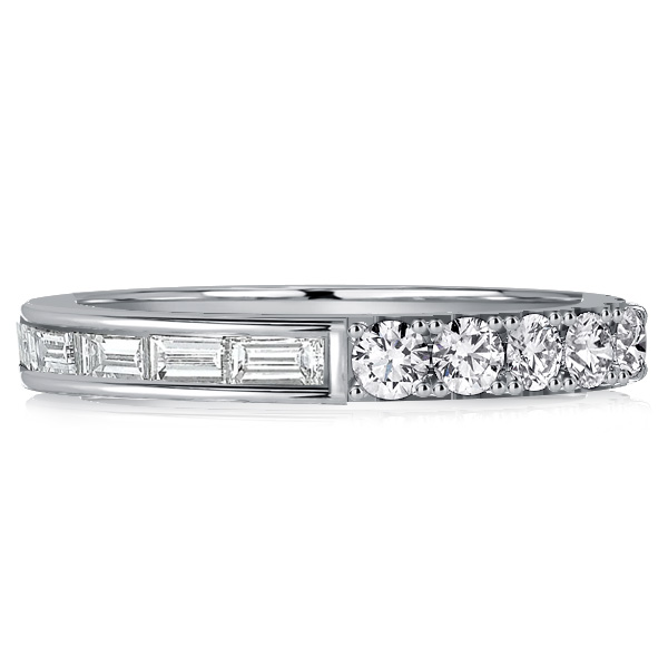 

Italo Baguette & Round Cut Eternity Wedding Band For Women, White