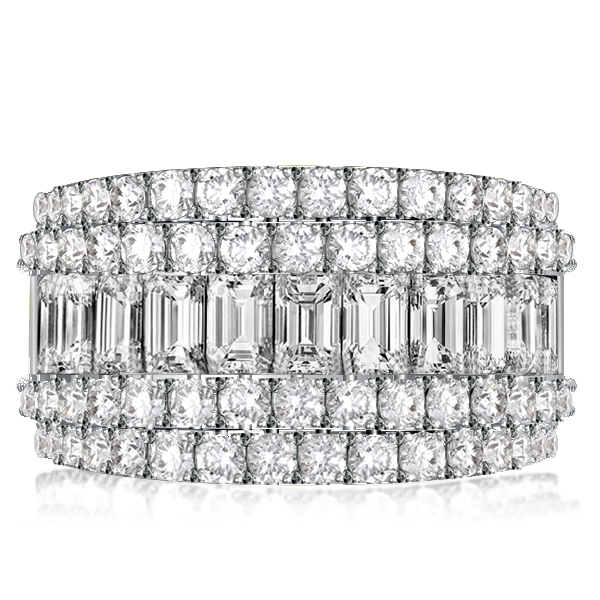 

Italo Baguette Cut White Sapphire Anniversary Band For Women