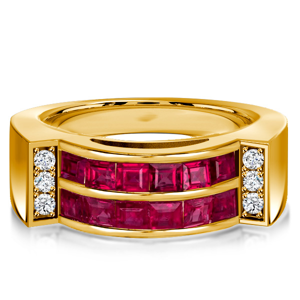 

Italo Ruby Band Ring Asscher Cut Wedding Band Anniversary Ring, White