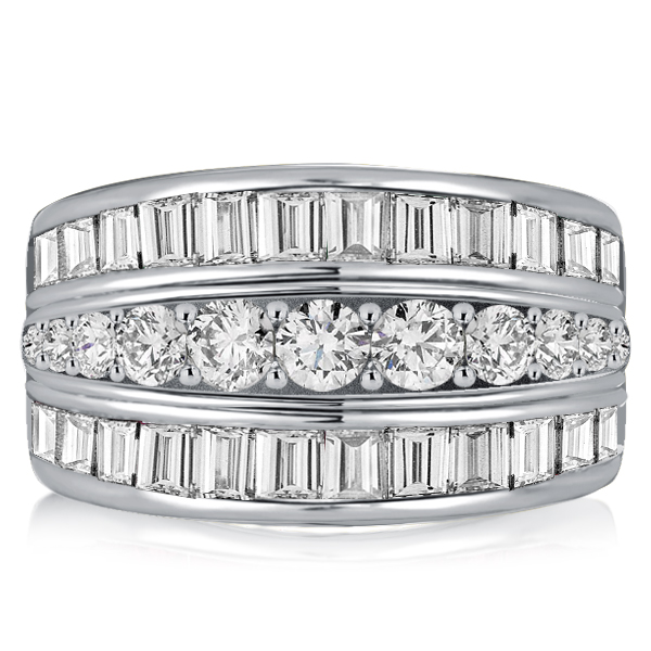 

Italo Triple Row White Sapphire Wedding Band Anniversary Band