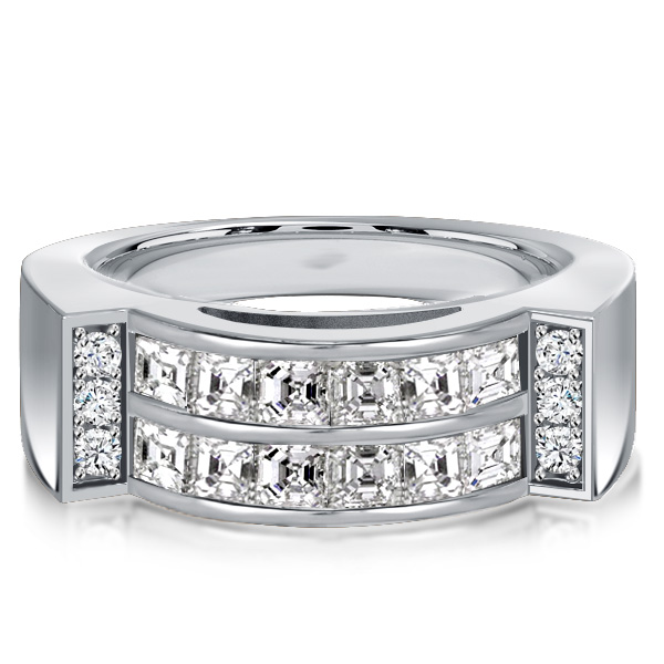 

Italo White Sapphire Asscher Cut Wedding Band Anniversary Ring
