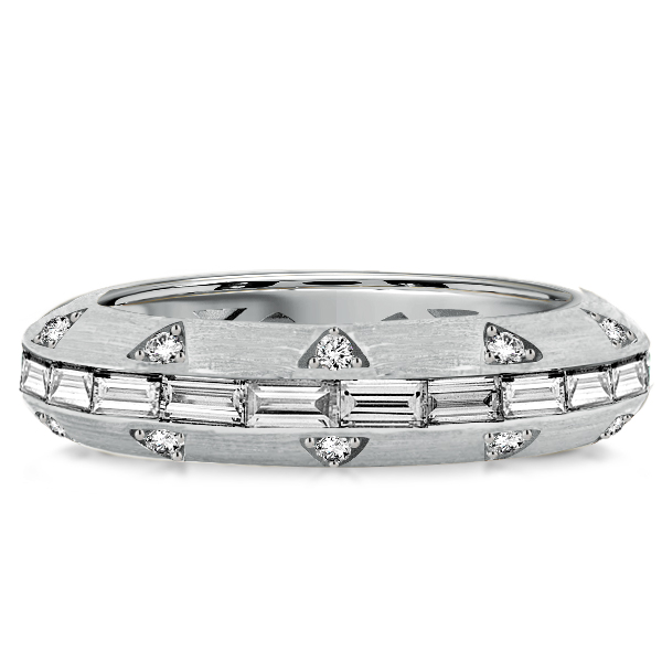 

Italo Channel Setting Baguette Eternity Wedding Band For Women, White