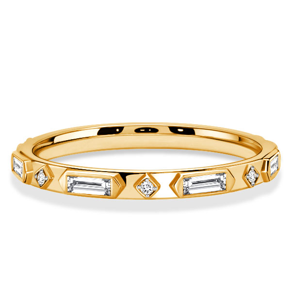 

Italo Art Deco White Sapphire Wedding Band Eternity Ring