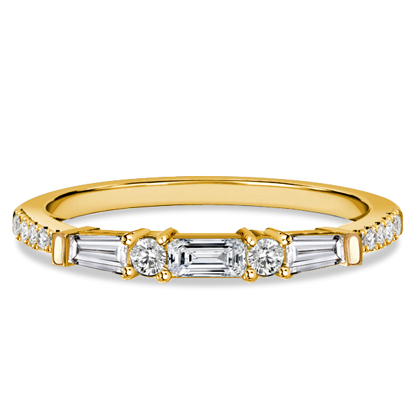 

Italo Baguette & Round Cut Half Eternity Wedding Band Classic, White