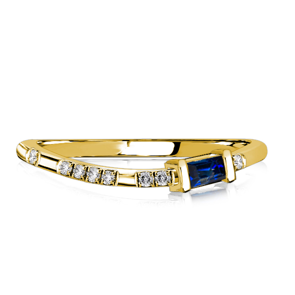 

Italo Blue Sapphire Curved Wedding Band Wedding Rings For Women, White