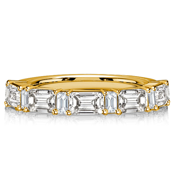 

Italo Baguette & Emerald Cut Half Eternity Wedding Band, White