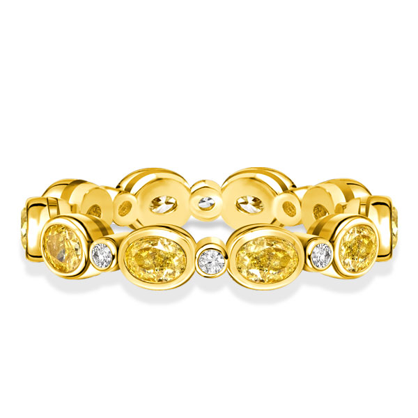 

Italo Bezel Setting Yellow Topaz Eternity Ring Anniversary Band, White