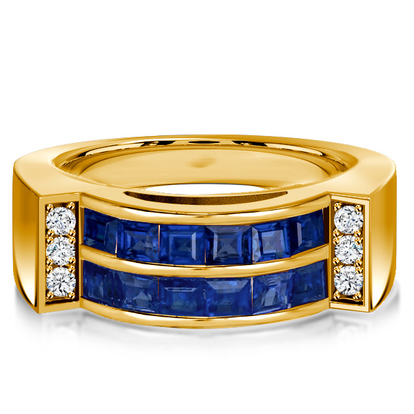 

Italo Blue Sapphire Asscher Cut Wedding Band Anniversary Rings, White
