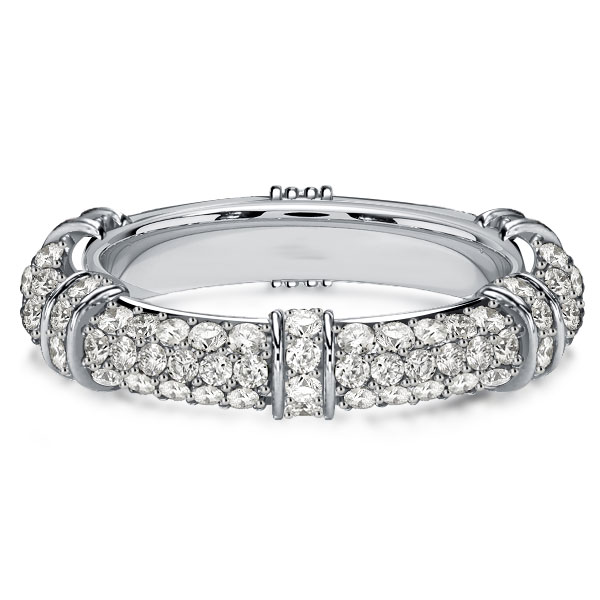 

Italo Round Cut Micro Pave Eternity Wedding Band Anniversary Rings, White