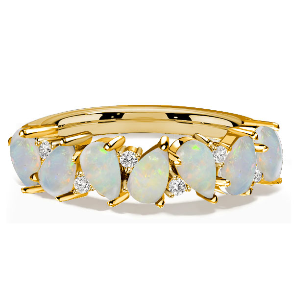 

Italo Pear Shaped Opal wedding Ring Opal Rings For Women, White
