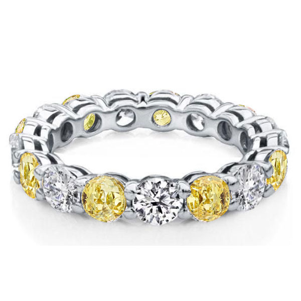 

Italo White & Yellow Topaz Eternity Wedding Band