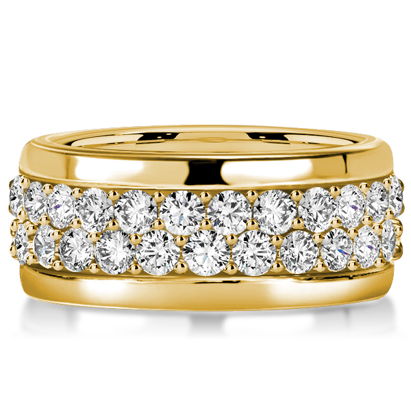 

Italo Golden Micro Pave Eternity Wedding Band For Women, White