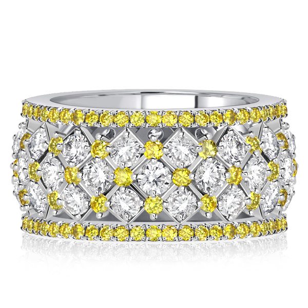 

Italo Yellow Topaz & White Sapphrie Eternity Multi Row Band