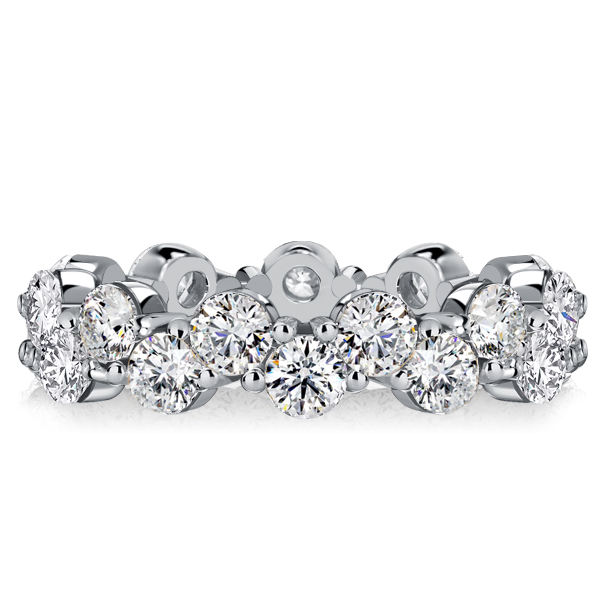 

Italo Staggered Round Cut Eternity Band For Women, White