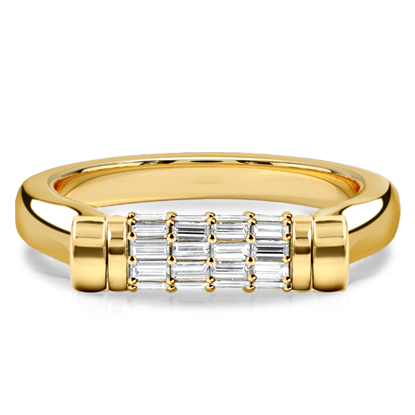 

Italo Unique Baguette Cut Flip Ring Anniversary Band For Women, White