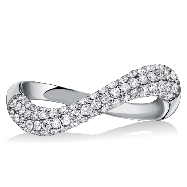 

Italo Infinity White Sapphire Pave Anniversary Band