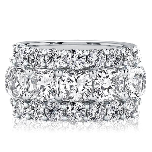 

Italo Cushion Cut Wedding Band Half Eternity Band For Women, White
