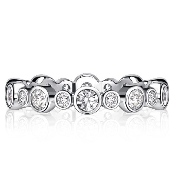 

Italo Bezel Set Round Cut Eternity Band Eternity Rings, White